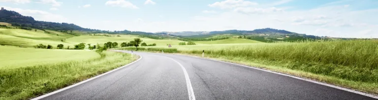 Landscape with open road