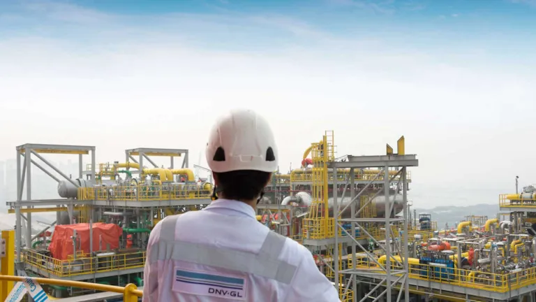 Surveyor on board an FPSO