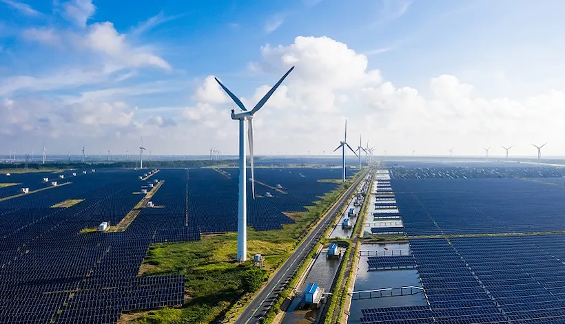Windmills and solar panels