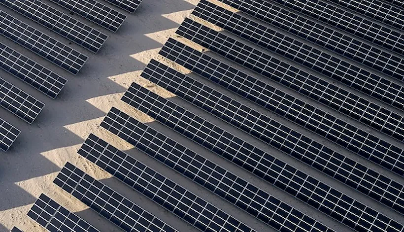 Solar farm seen from above