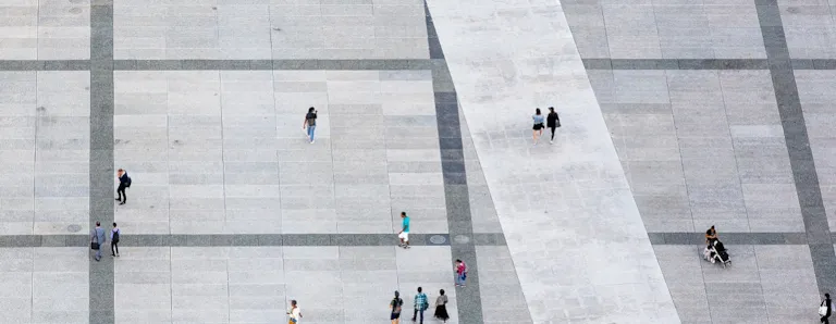 Aerial picture of people