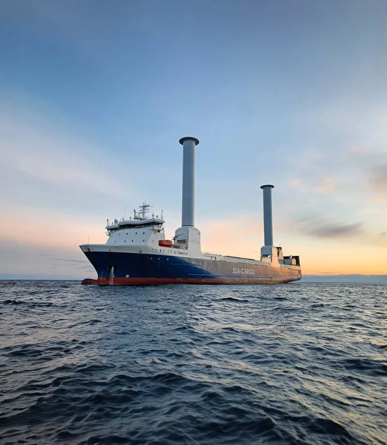 Norsepower rotor sails on SC Connector