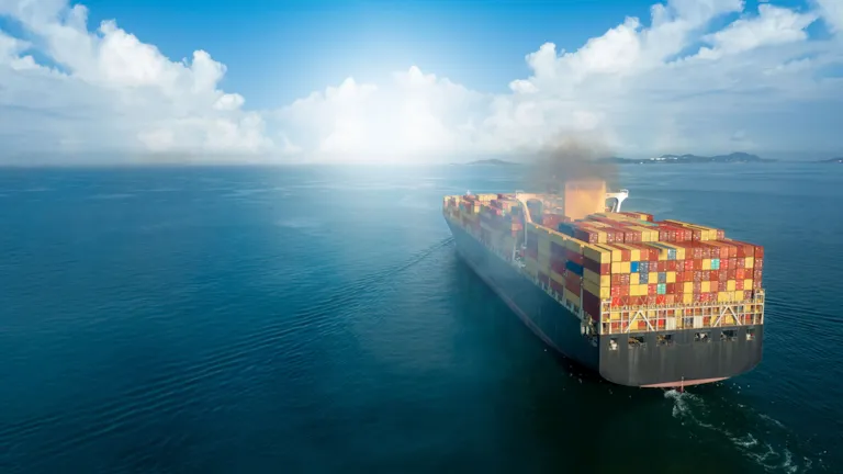 Container vessel at sea