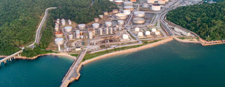 Storage tanks in refinery